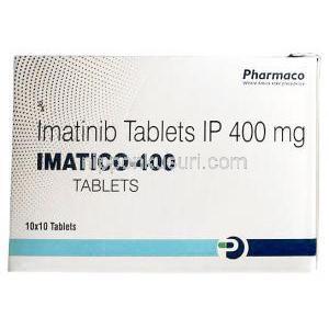 イマティコ, イマチニブ 400 mg, 製造元：Pharmaco Industries, 箱表面