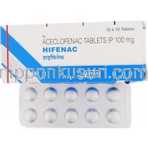アセクロフェナク, Hifenac, 100mg 錠 (Intas)