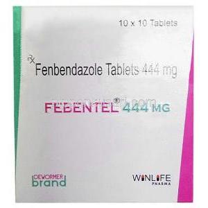 フェベンテル, フェンベンダゾール 444 mg, 製造元：WinLife Pharma, 箱表面