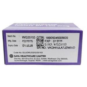 フルドロコルチゾン (Sava社製), フルドロコルチゾン 100 mcg, 製造元：SAVA Healthcare, 箱情報, 製造日, 消費期限