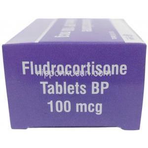 フルドロコルチゾン (Sava社製), フルドロコルチゾン 100 mcg, 製造元：SAVA Healthcare, 箱側面