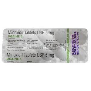 ウゲイン 5, ミノキシジル 5mg, 製造元：Sava Healthcare, シート形式,シート情報