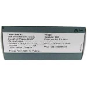 グルック イーゼット 10, ダパグリフロジン 10 mg, 製造元：SAVA Healthcare Limited, 箱情報, 保管方法, 成分