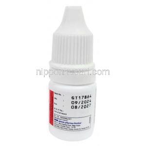 オロパット 点眼薬(保存料なし), オロパタジン 0.1% wv, 点眼薬 5mL, 製造元：Ajanta Pharma, ボトル情報, 製造日, 消費期限