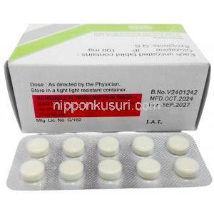 スキゾリル,クロザピン 100mg, 製造元：Intas Pharma, 箱情報, 製造日, 消費期限, シート