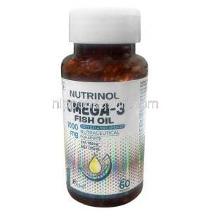 ニュートリノール オメガ3 フィッシュオイル,  オメガ3脂肪酸, 1000 mg, 製造元：Knoll Healthcare Pvt Ltd, ボトル表面