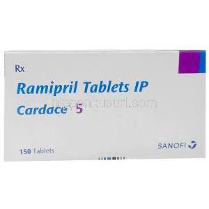 カルデース, ラミプリル5mg, 製造元：Sanofi, 箱表面