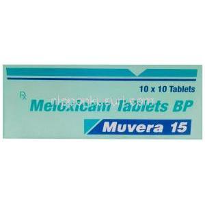 ムベラ,メロキシカム 15 mg, 製造元：Sun Pharmaceutical Industries Ltd, 箱表面
