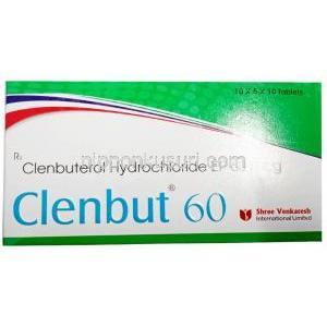 クレンバット 60,クレンブテロール 60mcg, 製造元：Shree Venkatesh International, 箱表面