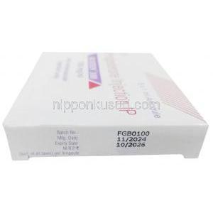 サステン 注射, プロゲステロン １ｍL あたり100 mg , 注射アンプル 1mL, 製造元：Sun Pharmaceutical Industries, 箱情報, 製造日, 消費期限