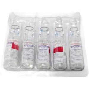 サステン 注射, プロゲステロン １ｍL あたり100 mg , 注射アンプル 1mL, 製造元：Sun Pharmaceutical Industries, アンプル5本
