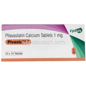 ピバスタ 1, ピタバスタチン 1mg,箱表面
