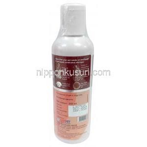 ケゾペットシャンプー, ケトコナゾール2％/ グルコン酸クロルヘキシジン2％/ セトリミド0.1％, シャンプー 200 mL (ペット用), 製造元：SAVA Healthcare Limited, ボトル情報, 製造元