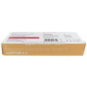 アクセプター 2.5, ベナゼプリル 2.5 mg, 製造元：SAVA Healthcare,箱情報, 箱底面1