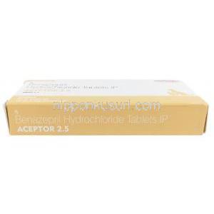 アクセプター 2.5, ベナゼプリル 2.5 mg, 製造元：SAVA Healthcare,箱情報, 箱底面2