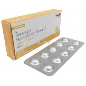 アクセプター 2.5, ベナゼプリル 2.5 mg, 製造元：SAVA Healthcare,箱, シート