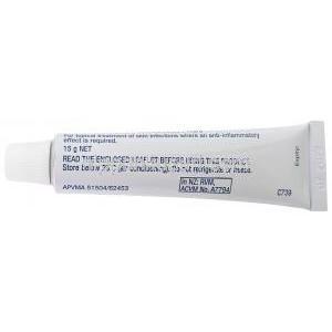 イサダーム犬用ジェル, フシジン酸5mg / ベタメタゾン1mg ジェル 15 g, 製造元：Dermcare-Vet Pty Ltd, チューブ情報