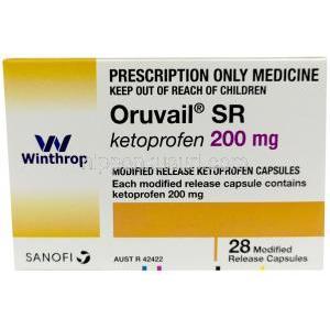 オルヴェール SR, ケトプロフェン 200 mg, 製造元：サノフィアバンティス, 箱表面