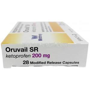 オルヴェール SR, ケトプロフェン 200 mg, 製造元：サノフィアバンティス, 箱側面