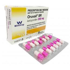 オルヴェール SR, ケトプロフェン 200 mg, 製造元：サノフィアバンティス, 箱, シート