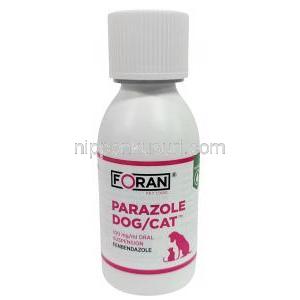 パラゾール犬猫用経口懸濁液, フェンベンダゾール 1mLあたり100mg, 経口懸濁液 100 mL, 製造元：Foran Healthcare Ltd, ボトル表面