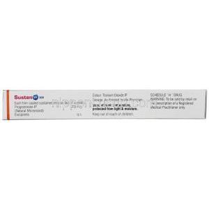 サステン 300, 微粉化天然プロゲステロン 300mg, 徐放性錠,製造元：Sun Pharmaceutical Industries,箱情報