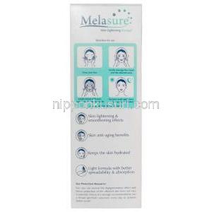 メラシュア 美白エマルジェル, ジェル 20 g, 製造元：Talent India, 箱情報, 使用方法