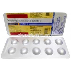 レドニソール, メチルプレドニゾロン 16 mg, 製造元：Leeford healthcare, シート情報
