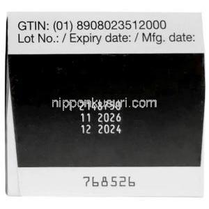 ムンジャロ注射, チルゼパチド 0.5 ｍL あたり2.5 mg, バイアル 0.5 mL,製造元： イーライリリーインド, 箱情報, 製造日, 消費期限