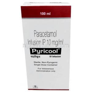 ピリクール点滴静注, アセトアミノフェン 1mLあたり 10 mg, 点滴液 100 mL, 箱表面