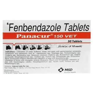 パナクール 150 動物用, フェンベンダゾール 150 mg, 製造元：MSD Animal Health, 箱情報, 製造日, 消費期限