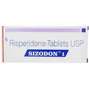 シゾドン 1, リスペリドン 1mg, 製造元：Sun Pharma,箱表面