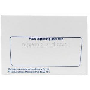 ゾーミッグ,ゾルミトリプタン 2.5mg, 2 錠, 製造元：アストラゼネカ, 箱裏面