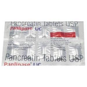 パンリパーゼ UC, パンクレアチン 200 mg, 製造元：Sun Pharma, シート情報, 製造元