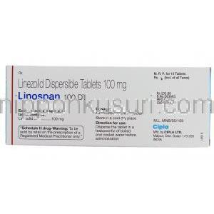 リネゾリド (ザイボックス ジェネリック),  リノスパンＤＴ LINOSPAN DT 100mg 分散型錠 (Cipla) 情報