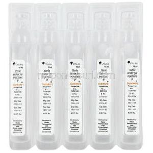 滅菌注射用水 (パイロジェンフリー) 10 mL X 5本, 製造元:大塚製薬インド