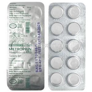 メトロプリン, メトロニダゾール 500 mg, 製造元：Johnlee Pharmaceuticals, シート, シート情報