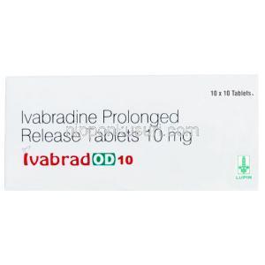 イバブラッドOD 10
, イバブラジン 10 mg, 徐放性錠, 製造元：Lupin, 箱表面