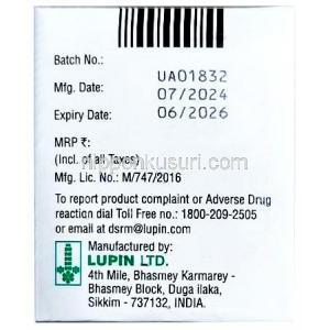 イバブラッドOD 10
, イバブラジン 10 mg, 徐放性錠, 製造元：Lupin, 箱情報