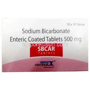 スブカー, 炭酸水素ナトリウム 500 mg, 製造元：Xena Coronus Health Care Pvt Ltd, 箱表面