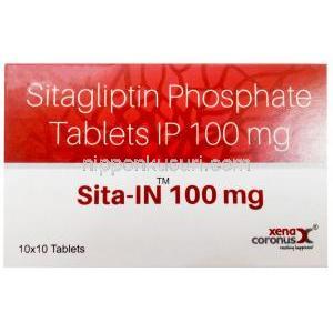 シタイン100, シタグリプチン 100mg, 製造元：Pure & Cure healthcare, 箱表面