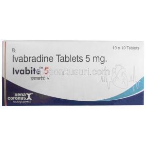 イババイト 5,イバブラジン 5 mg, 製造元：Xena Coronus Health Care Pvt Ltd, 箱表面