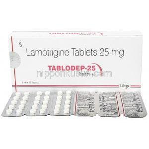 タブロデップ, ラモトリジン 25 mg, 製造元：Lifecare Neuro Products Limited, 箱, シート