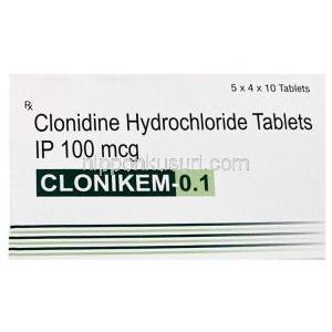 クロニケム, クロニジン 0.1 mg, 製造元：Elkem Healthcare, 箱表面