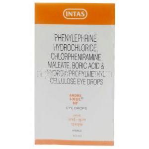 アンドレ アイカル NF 点眼薬, 点眼薬 10 mL, 製造元:Intas Pharmaceuticals Ltd, 箱表面
