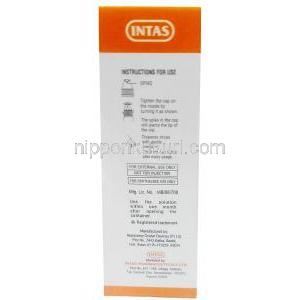 アンドレ アイカル NF 点眼薬, 点眼薬 10 mL, 製造元:Intas Pharmaceuticals Ltd, 箱情報, 使用方法