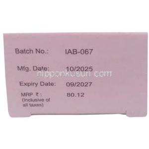 アンドレ アイカル NF 点眼薬, 点眼薬 10 mL, 製造元:Intas Pharmaceuticals Ltd, 箱情報, 製造日, 消費期限