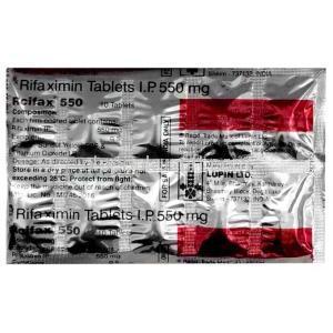 ルシファックス 550, リファキシミン550 mg, 製造元：Lupin Limited, シート情報