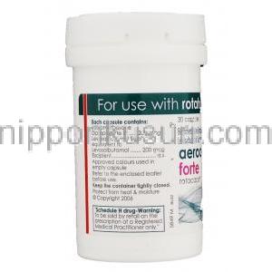 エアロコート・フォルテAerocort Forte, プロピオン酸ベクロメタゾン / サルブタモール 100mcg/ 200mcg  吸入カプセルボトル