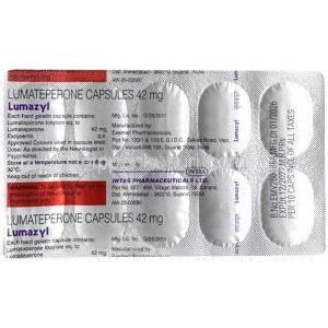ルマジル, ルマテペロン 42 mg, 製造元：Intas Pharma, シート情報